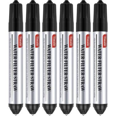 Imagem de Filtro de água Straw Timain Mini, pacote com 6 unidades para emergênci