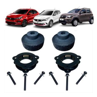 Imagem de Kit Calço Mola Dianteiro Traseiro Mobi Argo Cronos Siena Aço - Borfix