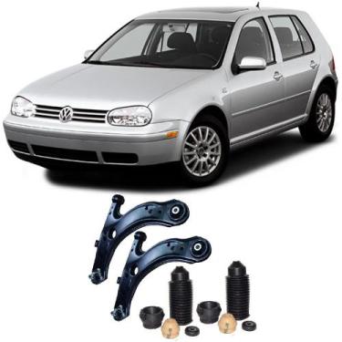 Imagem de Bandeja + Kit Batente Volkswagen Golf Dianteiro 1999 Até 2011 O Par - 