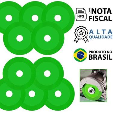 Imagem de Disco Corte Diamantado Vidro 10 Pcs Piso Porcelanato Ultrafino Esmeril