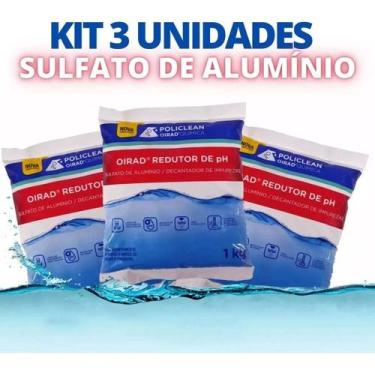 Imagem de Redutor de Ph Sulfato De Alumínio Para Piscina Kit 3 Unidades Policlea