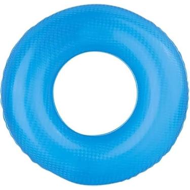 Imagem de Boia Neon Inflável Colorida para Piscina - Flutuador Divertido e Seguro para Adultos e Crianças - Ideal para Verão e Lazer Aquático (Azul Neon, 70)