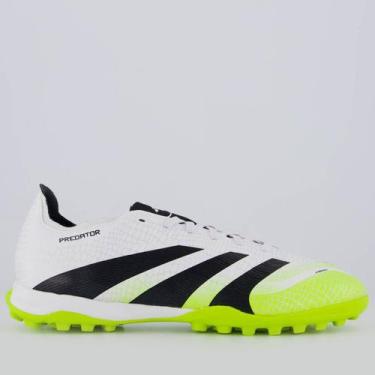 Imagem de Chuteira Adidas Predator League Society Branca e Verde, 40
