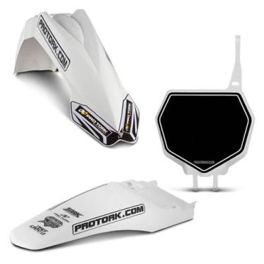 Imagem de Kit Paralama Dianteiro Traseiro Number Plate Mx2 Pro Tork, BRANCO, MX2