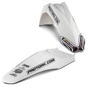 Imagem de Kit Paralama Dianteiro Traseiro Universal Pro Tork Mx2, BRANCO, MX2