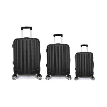 Imagem de Kit Mala De Viagem Abs 3 Peças Adventure Fortt Preta - Kmv01-pt