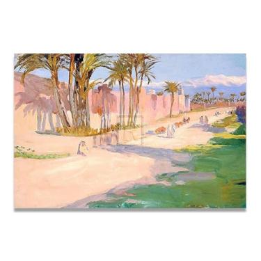 Imagem de Walls Of Marrakesh John Lavery Iconic Realist Portrait & War Scene Canvas Art – Decoração de parede irlandesa atemporal para casa 20 x 30 cm Un Framed