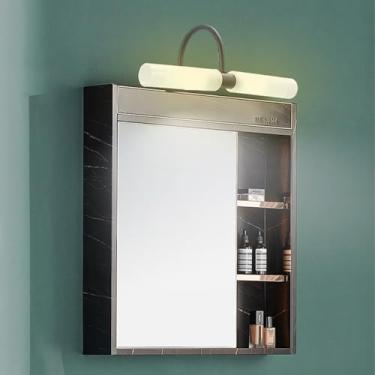 Imagem de GZZBMY Iluminação de parede LED espelho de banheiro moderno interior metal arandelas sombra de vidro lâmpadas de parede maquiagem barbeador lâmpadas à prova d'água para fotos guarda-roupa sala de