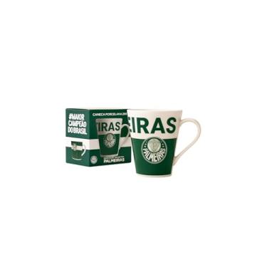 Imagem de Caneca Palmeiras de Porcelana, 290ml, Verde e Branca, Torcedor Maior Campeão do Brasil