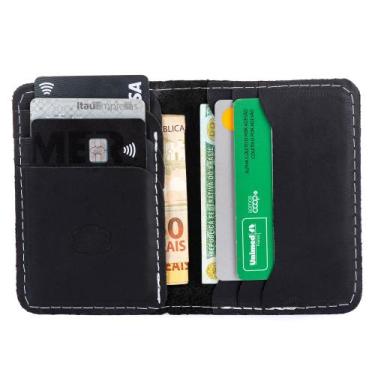 Imagem de Porta Cartão De Couro Legitimo Masculina Slim Pequena - Lucky Store, P