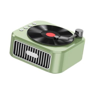 Imagem de Generic Player de palestrante portátil elegante retrô alto som de som de som de música auditiva áudio para camping de mesa de viagem para cozinha em casa, Verde