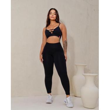 Imagem de Combo Kit Feminino Insanity Top Kristy Legging Effort, Preto, M