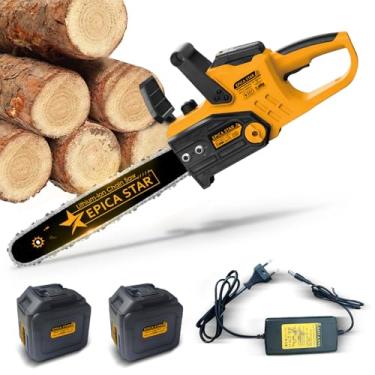 Imagem de Motosserra Elétrica à Bateria Serra Motosserra Portátil Profissional 36V com 3000mAh Baterias para Jardinagem e Trabalhos Pesados