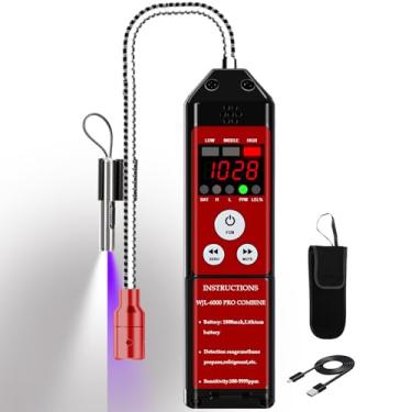 Imagem de Detector de vazamento de gás combustível e refrigerante, Aprvtio WJL-6000PRO combina testador de gás com alarme alto, mede PPM% LEL 1800mAh bateria recarregável para R454B R410A A2L propano metano