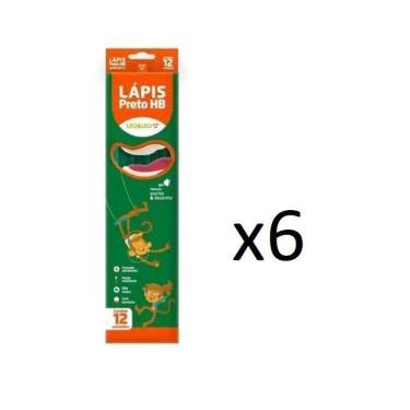 Imagem de Kit 72Un Lápis Preto Grafite Hb Com Borracha Sextavado
