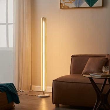 Imagem de Brightech Luminária de piso de LED Callie, design industrial de 139 cm de altura com persiana de grade de metal para quarto, sala de estar e escritório