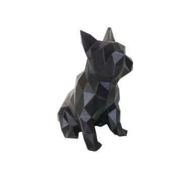 Imagem de Bulldog 10 Cm Altura, Decoração, Enfeite, Presente - Toque 3D, Preto