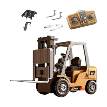 Imagem de simhoa Empilhadeira de controle remoto de brinquedo 1/64 para crianças de 3 a 5 anos, veículo de engenharia de empilhadeira RC