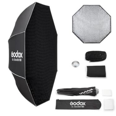 Imagem de Godox Softbox GODOX 180 cm/70 pol. Guarda-chuva octogonal Softbox, suporte Bowens com difusores frontais e internos removíveis/aderência/placa difusora para fotografia, transmissão ao vivo, retrato de