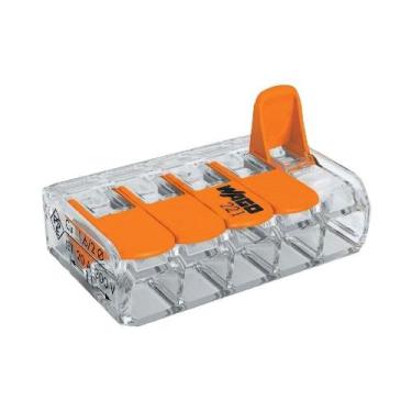 Imagem de Conector De Emenda 5 Polos 0,08A 4,0mm 32a 221-415 Wago, TRANSPARENTE