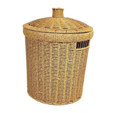 Imagem de ＫＬＫＣＭＳ Cesto para roupas, cesto para roupa suja, grande abertura, organizador de brinquedos, para roupa suja, de armazenamento feito à mão, para banheiro de, M