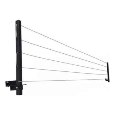 Imagem de Varal Retrátil, Dobrável De Parede Em Aço, Cabo De Aço Encapado