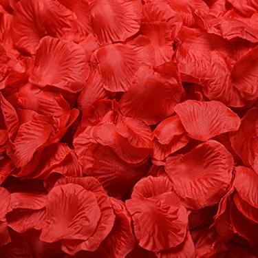 Imagem de A GOOD OMEN 1000 pétalas de rosa simuladas para decoração, adequadas para noites românticas, casamentos, eventos, festas, dia dos namorados, pétalas de rosa de quarto, flores simuladas (vermelho)