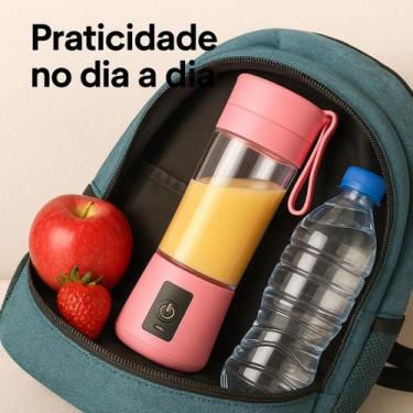 Imagem de Mini Liquidificador Portátil Recarregável Sucos Frutas Vitaminas Cozin