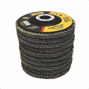 Imagem de 2X 10 Disco Flap 115Mm 4.1/2 Madeira E Aço Cônico Grão120 Fe