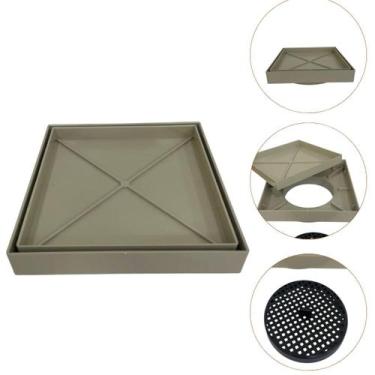 Imagem de Ralo Inteligente 15x15 Oculto Piso/ Porcelanato Cor Bege - 123 organiz