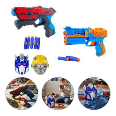 Imagem de Brinquedo Lança Dardos Máscara Transformers Tipo Nerf 8 Pçs - Wellkids