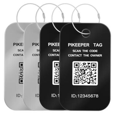 Imagem de PIKEEPER Etiquetas inteligentes de bagagem para mala pacote com 4 (2S2B) - etiquetas de identificação QR Code à prova d'água, mostram a localização do scanner na digitalização, etiquetas de viagem