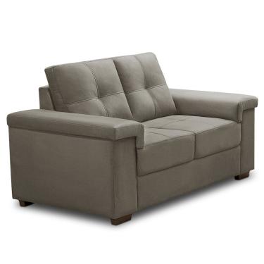 Imagem de Sofá 2 Lugares Para Sala de Estar Living 153cm Allon F04 Veludo Marrom Claro - Lyam Decor