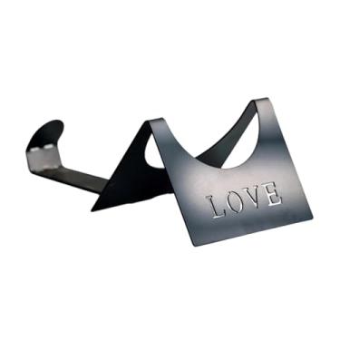 Imagem de Bothyi Suporte para garrafas de vinho, suporte de mesa para vinhos, ornamento único, acessórios de ferro, de armazenamento, de exibição para bar, Preto