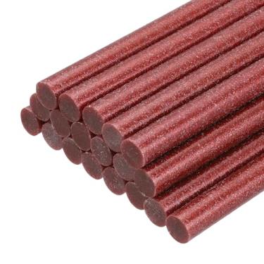 Imagem de PATIKIL Bastões de cola quente para pistola de cola, 20 peças de adesivos coloridos de derretimento a quente para projetos de artesanato DIY, decoração de arte, reparos domésticos, vermelho escuro