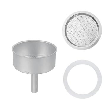 Imagem de Cesta de filtro para máquina de café expresso, funil de substituição com 9 xícaras, filtro de moka para cafeteira Mocha com 1 filtro e 1 vedação de vedação de silicone