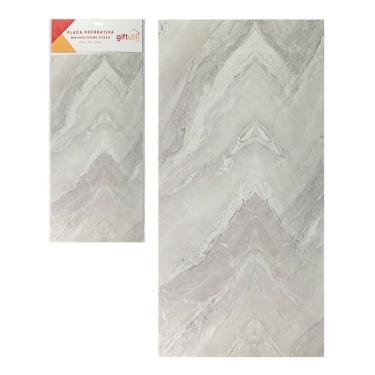 Imagem de Placa Decorativa Papel de Parede Marmorizada Cinza 30x60cm