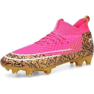 Imagem de Tênis de futebol masculinos de futebol com pontas longas, couro e borr