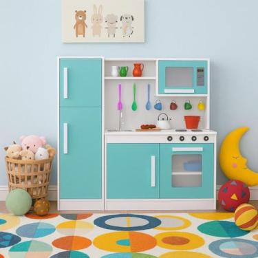 Imagem de Cozinha Infantil Completa com Fogão Pia e Geladeira Brinquedo Educativ