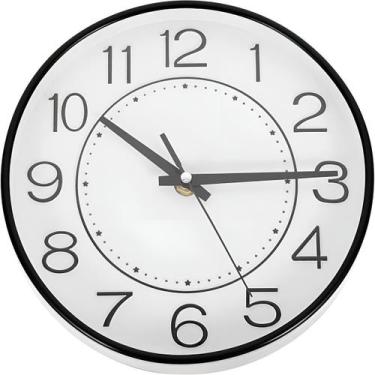 Imagem de Relógio De Parede Analógico Preto Silencioso Decoração - Shopmix