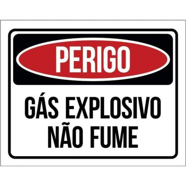 Imagem de Kit 3 Placas Perigo Gás Explosivo Não Fume