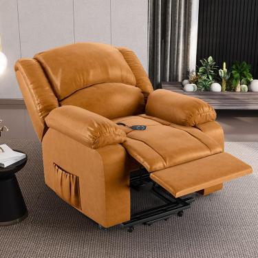 Imagem de Poltrona do Papai Reclinável Sala de Cinema Madrid Elevação Lift Elétrico PU Whisky  G26