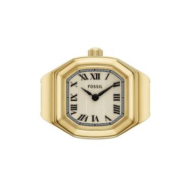 Imagem de Fossil Relógio feminino Harlow Anel de aço inoxidável dourado com dois ponteiros (modelo: ES5446)