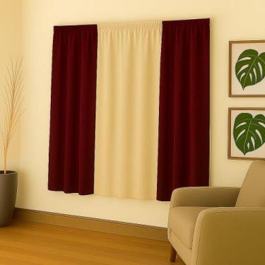 Imagem de Cortina Versátil 2,00X1,70 Para Sala Quarto Escritório Decoração Estil