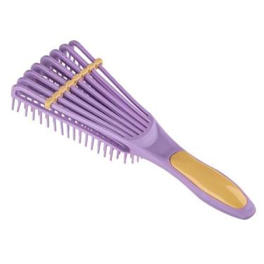 Imagem de Escova Desembaraçar Cachos Pente Polvo Cabelo Afro Flexivel - Dompel, 