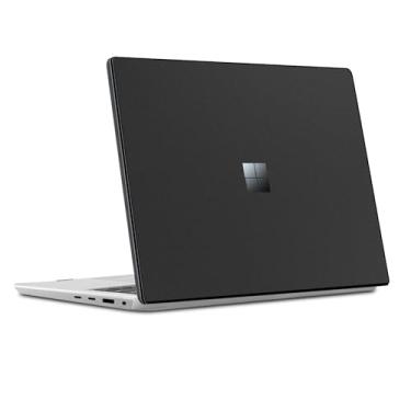 Imagem de Capa transparente para laptop Microsoft Surface de 13,8 polegadas versão 7 2024 (modelo: 2036), capa rígida de policarbonato com encaixe fino protetor à prova de choque fácil de instalar, preto fosco