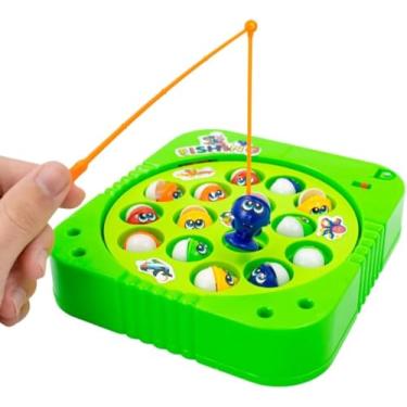 Imagem de Brinquedo Pesca Pega Peixe Infantil Jogo de Pescaria Educativo com Varinhas e Peixinhos