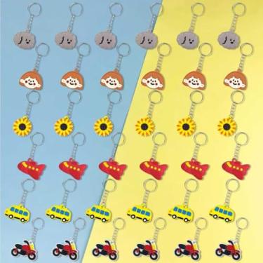 Imagem de Chaveiro de desenho animado mini chaveiro fofo para prêmios de sala de aula, suprimentos de lembrancinhas, Multi, 1*1in