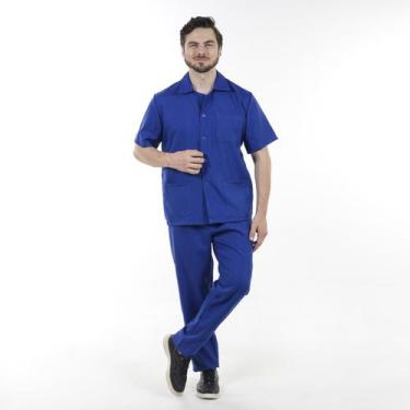 Imagem de Conjunto Masculino em Tecido Oxford para Serviços Gerais Jaleco Aberto