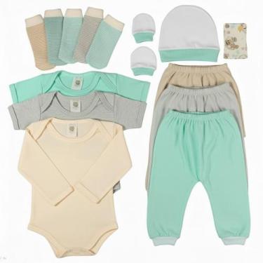 Imagem de Kit Roupa Bebê 15 Peças Recém Nascido Roupinhas Variadas Malha 100 Alg